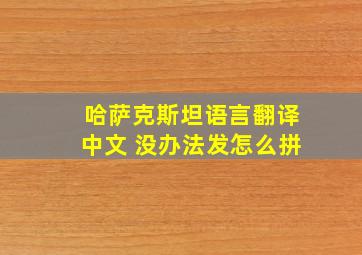 哈萨克斯坦语言翻译中文 没办法发怎么拼